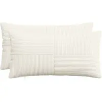 vidaXL Kussensloop 2 st ALMELO Crèmekleurig 40 x 80 cm corduroy