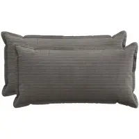 vidaXL Kussensloop 2 st HOUTEN Donkergrijs 40 x 80 cm corduroy