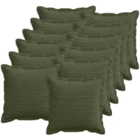 vidaXL Kussensloop 12 st HOUTEN Groen 45 x 45 cm corduroy