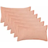 vidaXL Kussensloop 6 st HOUTEN Roze 40 x 70 cm Bouclé