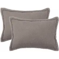 vidaXL Kussensloop 2 st HOUTEN Lichtgrijs 50 x 80 cm Bouclé