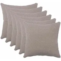 vidaXL Kussensloop 6 st HEERLEN Lichtgrijs 35 x 35 cm Bouclé