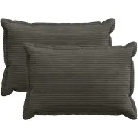 vidaXL Kussensloop 2 st HOUTEN Antraciet 50 x 70 cm corduroy