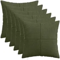vidaXL Kussensloop 6 st ALMELO Groen 30 x 30 cm corduroy