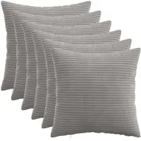 vidaXL Kussensloop 6 st HEERLEN Lichtgrijs 50 x 50 cm corduroy