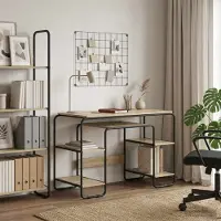 vidaXL Bureau met opslag Sonoma Eiken 113.5 x 52 x 75.5 cm