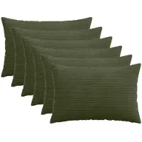 vidaXL Kussensloop 6 st HEERLEN Groen 50 x 70 cm corduroy