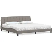 vidaXL Bed met matras "Hanko" stof taupe 200x200 cm