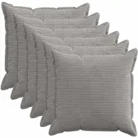 vidaXL Kussensloop 6 st HOUTEN Lichtgrijs 65 x 65 cm corduroy