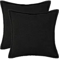 vidaXL Kussensloop 2 st HOUTEN Zwart 55 x 55 cm Bouclé