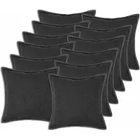 vidaXL Kussensloop 12 st HOUTEN Donkergrijs 50 x 50 cm Bouclé