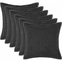 vidaXL Kussensloop 6 st HOUTEN Donkergrijs 55 x 55 cm Bouclé