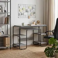 vidaXL Bureau met opslag Grijs Sonoma 113.5 x 52 x 75.5 cm