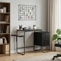vidaXL Bureau met opslag Zwart eiken 120 x 50 x 75 cm