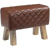 vidaXL Bank 60 x 30 x 45 cm Echt Leer Bruin diamant