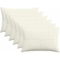 vidaXL Kussensloop 6 st ALMELO Crèmekleurig 50 x 70 cm corduroy