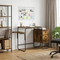 vidaXL Bureau met opslag Gerookt eiken 120 x 50 x 75 cm