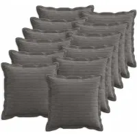 vidaXL Kussensloop 12 st HOUTEN Donkergrijs 40 x 40 cm corduroy
