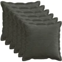 vidaXL Kussensloop 6 st HOUTEN Antraciet 30 x 30 cm corduroy