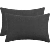 vidaXL Kussensloop 2 st HEERLEN Donkergrijs 50 x 75 cm Bouclé