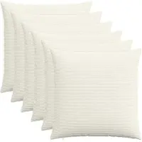vidaXL Kussensloop 6 st HEERLEN Crèmekleurig 65 x 65 cm corduroy