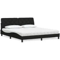 vidaXL Bed met matras stof zwart 180x200 cm