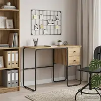vidaXL Bureau met opslag Artisanaal eiken 100 x 50 x 75 cm