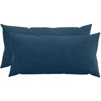 vidaXL Kussensloop 2 st HEERLEN Marineblauw 40 x 80 cm corduroy