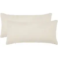 vidaXL Kussensloop 2 st HEERLEN Crèmekleurig 40 x 80 cm Bouclé