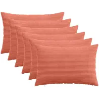 vidaXL Kussensloop 6 st HEERLEN Rood Oranje 30 x 50 cm corduroy