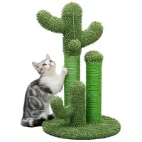 Benza Ibenzoa Kraboom voor katten, cactustype – 3-in-1 met 2 sisalpalen en 1 pluchen paal, hangende pluchen bal, maat M 32x53 cm / L 42x68,5 cm, diameter 5,3/8,5 cm