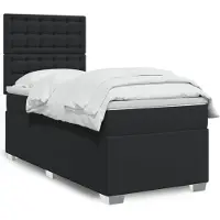 vidaXL Boxspring met matras kunstleer zwart 100x200 cm