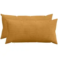 vidaXL Kussensloop 2 st HEERLEN Geel 40 x 80 cm corduroy