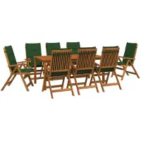 vidaXL Tuin Eettafel Set 8-zits Naturel Massief Acacia Hout