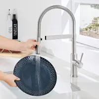 CECIPA MAX Magnetische keukenkraan - Keukenkraan met Uittrekbare Uitloop - Chroom Keukenkraan - Mengkraan Keuken - 2 straalstanden - RVS