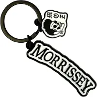 Rock Off Morrissey - Text Logo Charm Sleutelhanger - Wit/Zwart