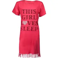 Temptation Dames Nachthemd - Met Franjes - Rood - Maat L