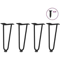 vidaXL Haarnadelpoten voor Salontafel 4 st 30 cm massief staal zwart