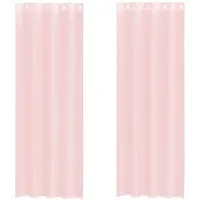 vidaXL Gordijnen voile met doorvoertules 2 st 140x300 cm lichtroze