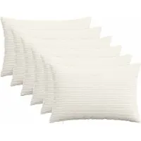 vidaXL Kussensloop 6 st HEERLEN Crèmekleurig 50 x 80 cm corduroy