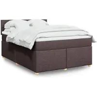 vidaXL Boxspring met matras stof donkerbruin 160x200 cm