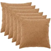 vidaXL Kussensloop 6 st HEERLEN Beige 80 x 80 cm Bouclé