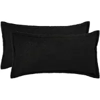 vidaXL Kussensloop 2 st HOUTEN Zwart 40 x 80 cm Bouclé
