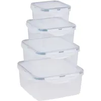 Alpina Vershoudbakjes Set 4 Stuks met Deksel - Meal Prep Bakjes - Vershoudbakje voor Vriezer en Magnetron - 4 Maten Transparant