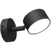 Emibig Wandspot Sora, uitsteeklengte 15 cm, metaal dimbaar, zwart, Woon-/ Eetkamer, metaal, Modern, halogeen spot