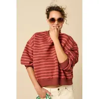 Sissy-Boy Donkerrode gestreepte sweater | Maat: L-XL