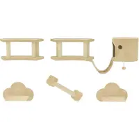 PawHut Klimwand voor katten, 5-delig, kattenmeubel met krabpaal, ladder en huis