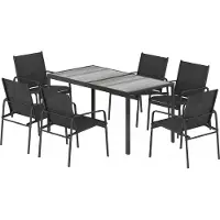 Outsunny tuinmeubelset: zithoek met tafel en 6 ademende stoelen