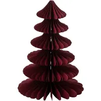 J-Line decoratie Boom - papier - bordeaux - small