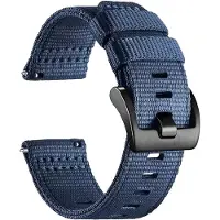 Strap-it Nylon bandje met gesp geschikt voor TicWatch Pro 5 Enduro / Coros Nomad / Coros Apex 4 46mm / Garmin Venu X1 - Blauw